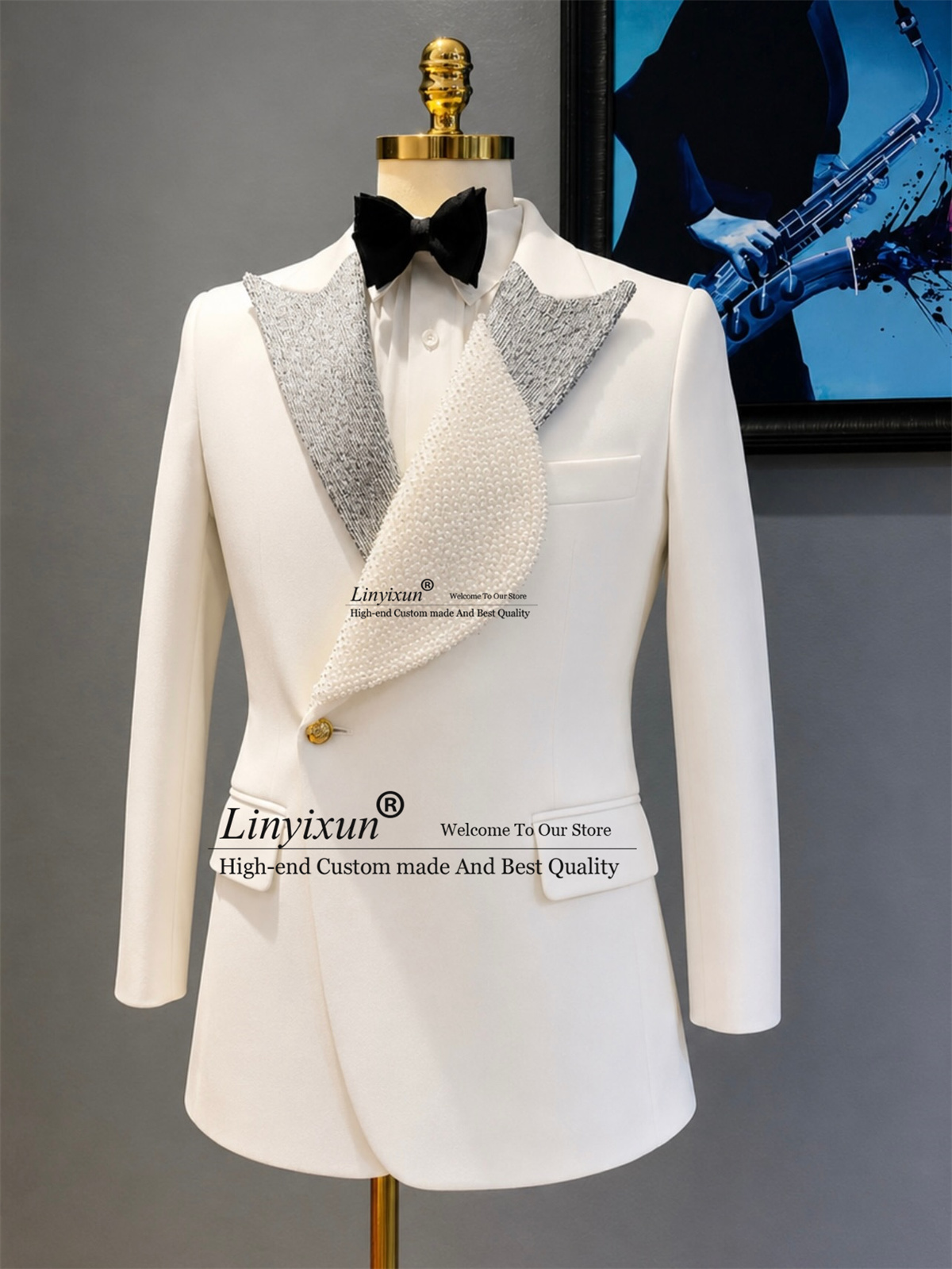 Men'S Grooming Kits - Glitter Rhinestone Diamond Men Suit Customized