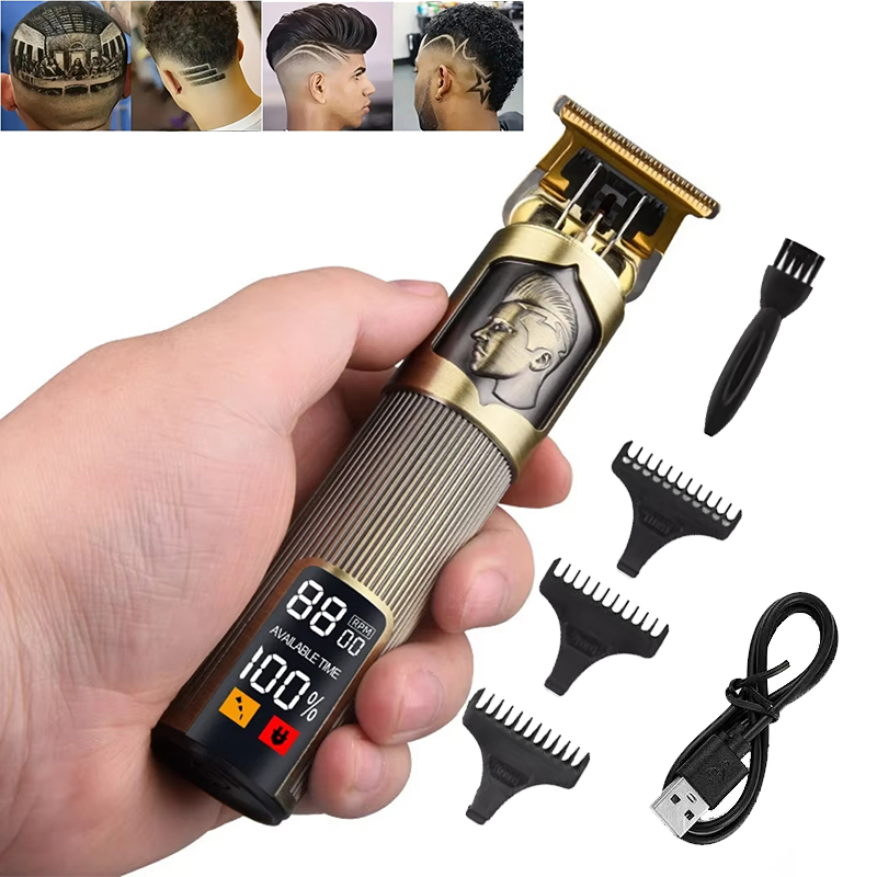Mens Vintage Grooming Kit - T9 Professional Electric Hair Clipper for