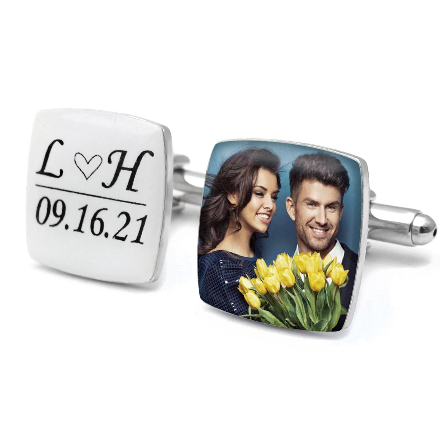 Men Grooming Usa - Personalised Photo Cufflinks Men’s Cuff Links