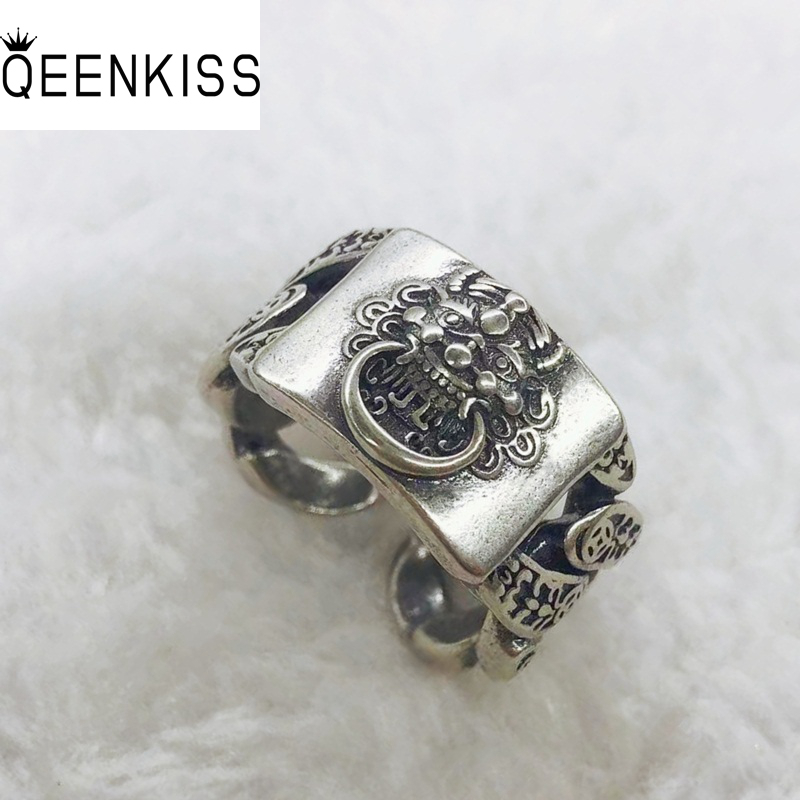 Mens Vintage Grooming Kit - QEENKISS 925 Sterling Silver PIXIU Ring