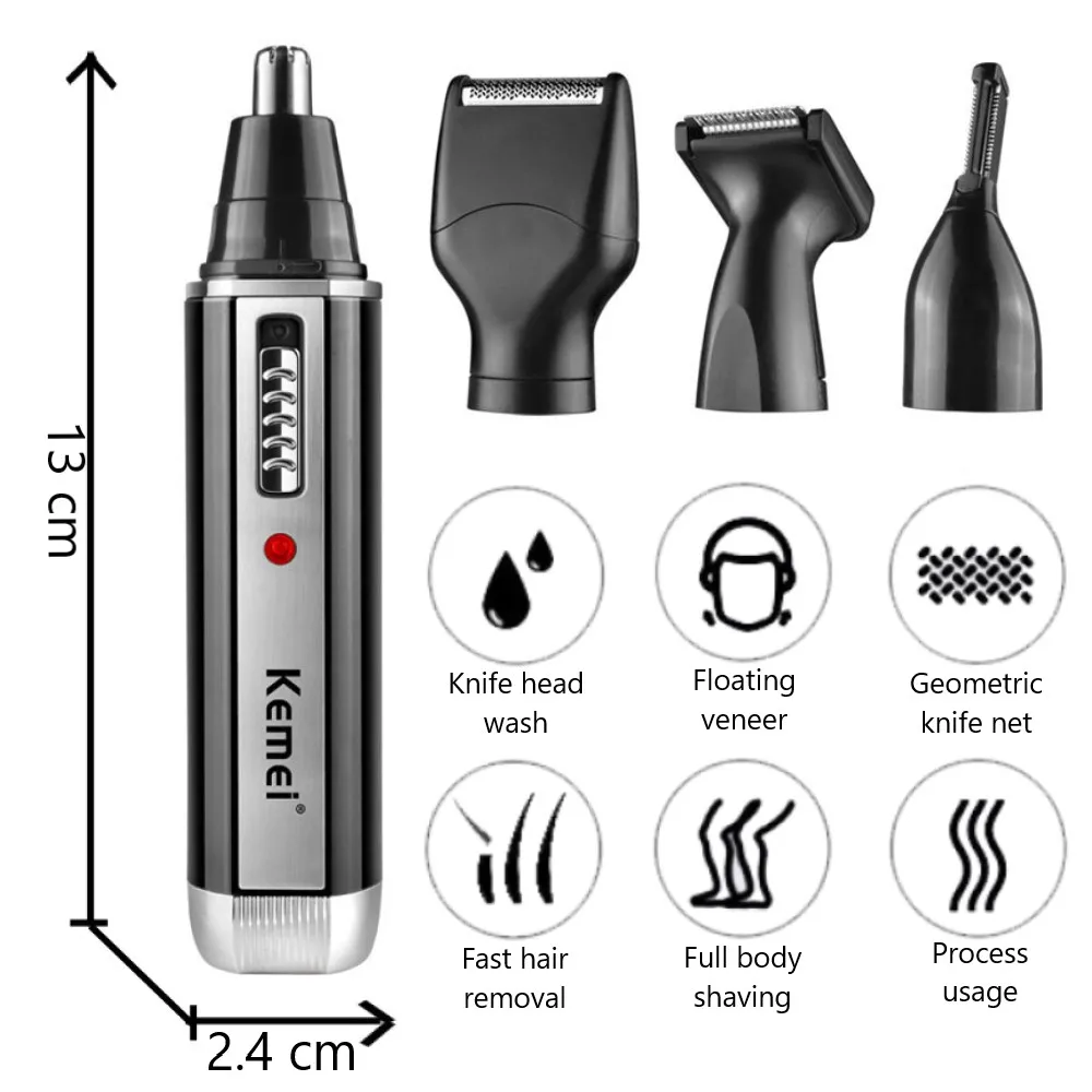 Kemei 4 in 1 trimmer for men E - Men'S Grooming Nose Hair Trimmer ulasan dan harga