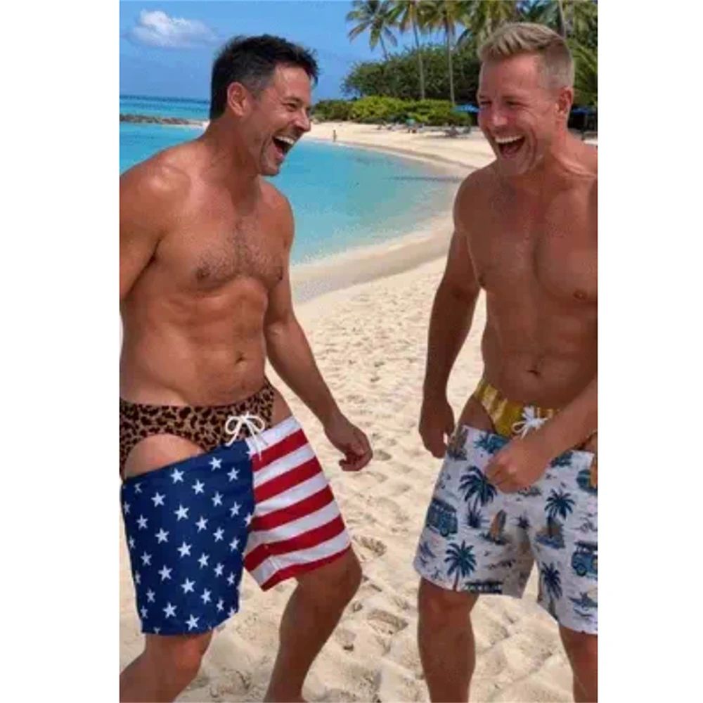 Men Fun Hip Print Swim Trunks, - Men'S Grooming Products ulasan dan harga