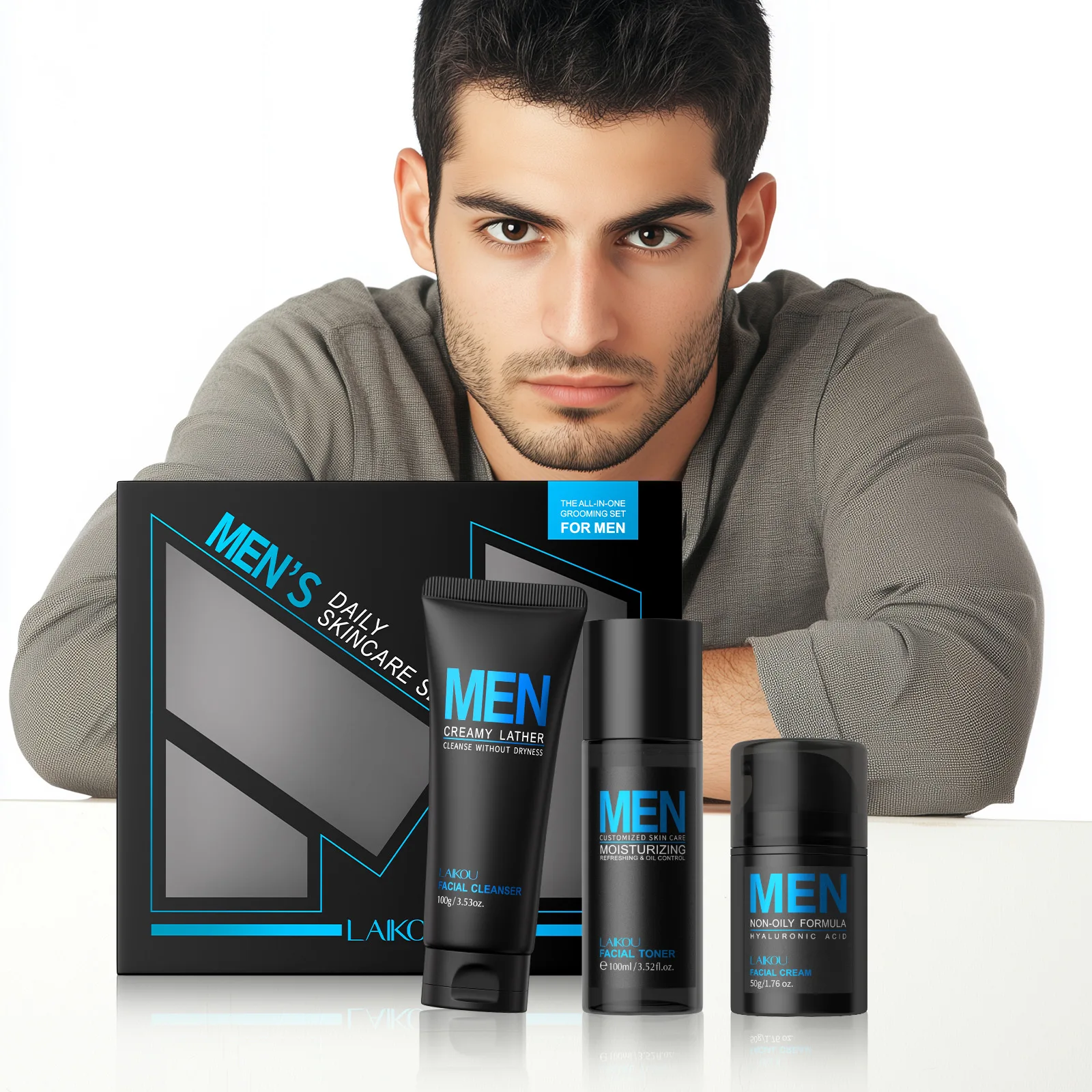 Mens 3 In 1 Grooming Set Clean - Men'S Grooming Cream ulasan dan harga