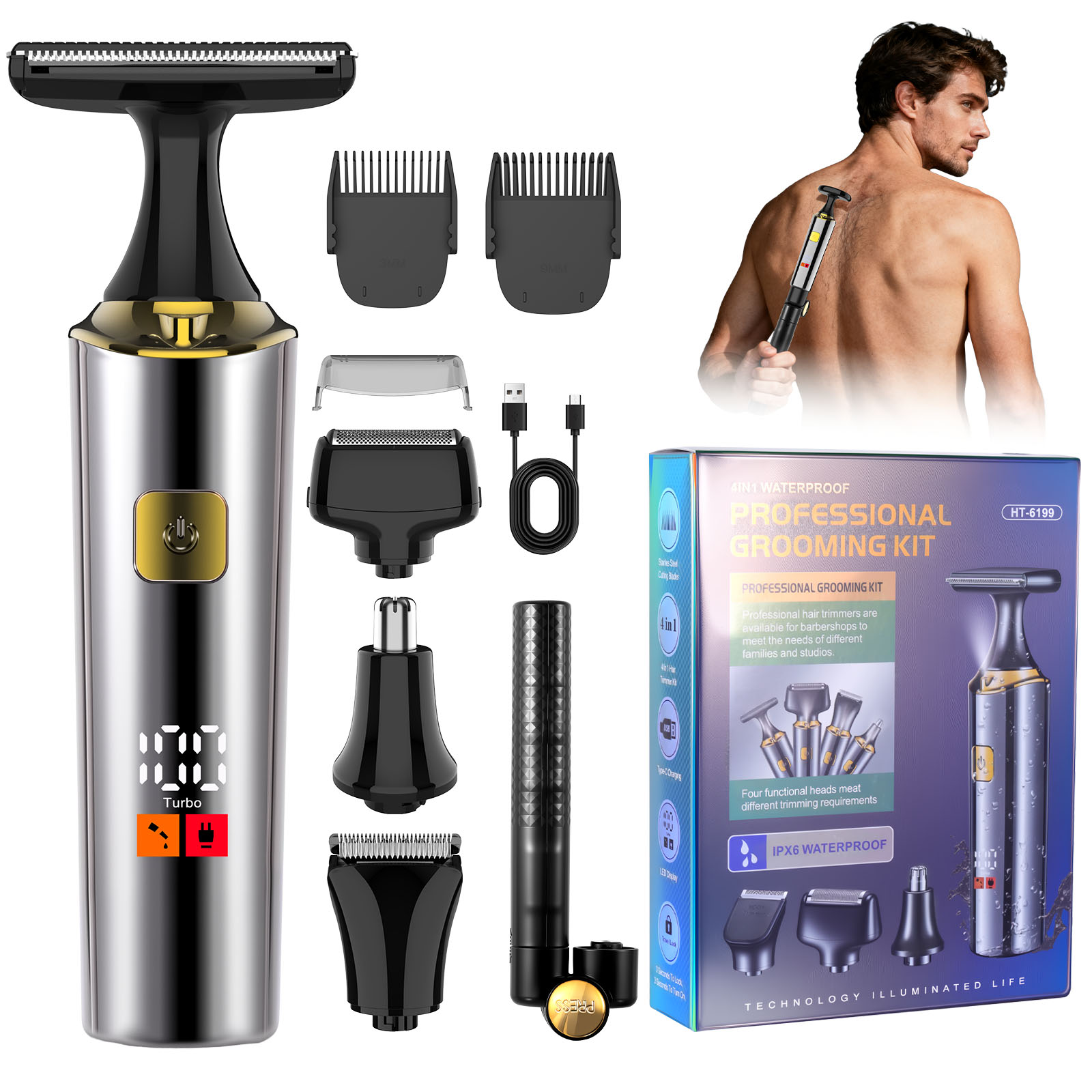 Hatteker Electric Rechargeable - Men Grooming Full Body ulasan dan harga