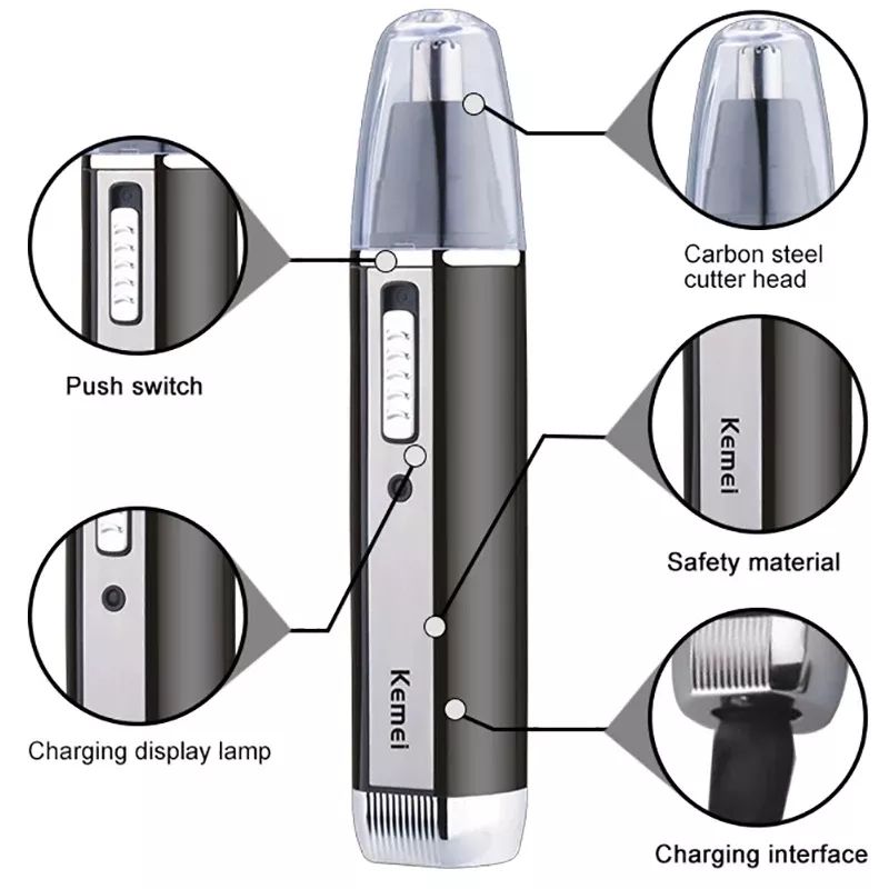 Kemei Rechargeable Electric Al - Men'S Grooming Nose Hair Trimmer ulasan dan harga